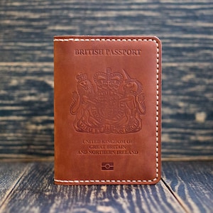 UK Passport Cover, Reise-Accessoires, Passhalter, Reisebrieftasche, Passhülle, Lederpass, Geschenk für sie, Geschenk für ihn