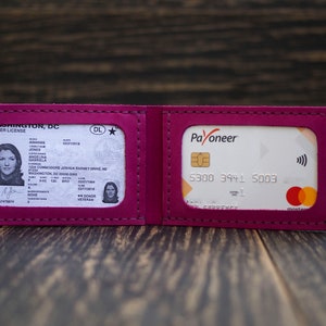 Estuche de identificación, regalo personalizado, titular de la tarjeta de identificación, billetera minimalista, billetera pequeña, billetera de bolsillo frontal, billetera delgada