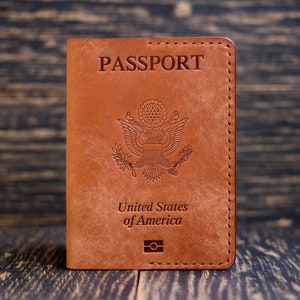 USA coat of arms leather passport cover, Cover for your country&#39;s passport,  Passport Holder, Passport Cover, Passport Case, Passport Sleeve