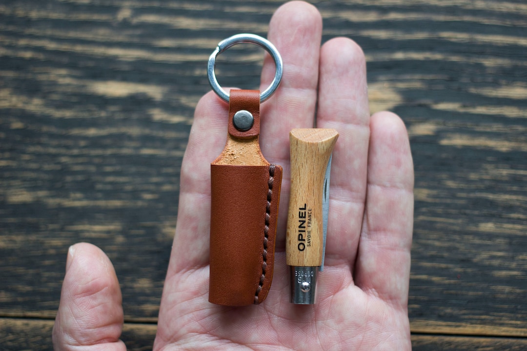 Sheath - Keychain, Personalized Leather Sheath for Opinel No.2,3,4,5 ...