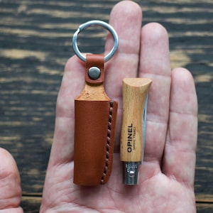 Sheath - keychain, Personalized leather sheath for Opinel No.2,3,4,5, Scabbard  for knife Opinel, Knife holster, Tourist gift