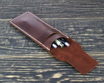 Monogramm Stiftetasche, Leder Federmäppchen, Personalisierung Geschenk, Kleines Federmäppchen, Stifte organizer, Stiftehalter