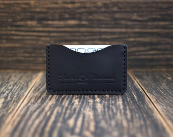 Minimalistische portemonnee, Slanke portemonnee, Gepersonaliseerd cadeau, Portemonnee vooraan, Lederen portemonnee voor heren, Lederen portemonnee voor vrouwen