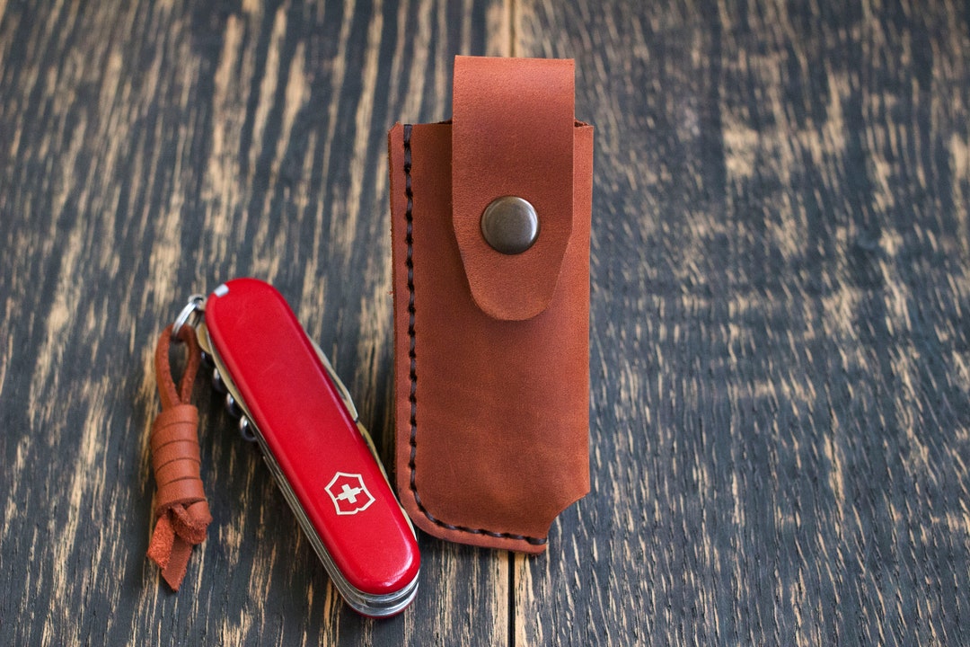 Leather Knife Sheath, Case for Victorinox Ecoline 91 мм