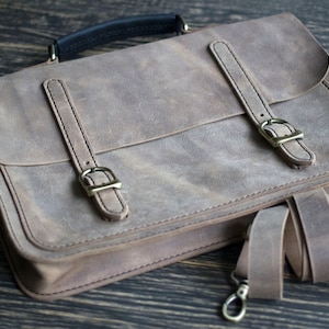 Leather briefcase, Personalized gift, Business briefcase, Custom briefcase, Document briefcase