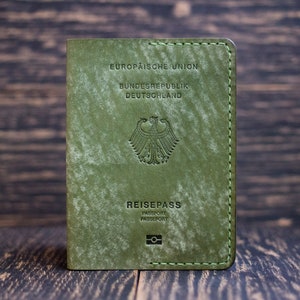 Passport case, Passport holder, Leather passport cover with Germany emblem, Cover for your country&#39;s passport, passport cover gift