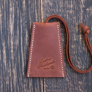 Leather key holder, Leather key pouch, Leather keychain, Key case cover, Personalized gift image 5