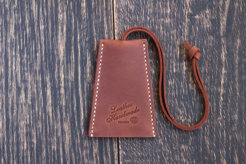Leather key holder, Leather key pouch, Leather keychain, Key case cover, Personalized gift image 5