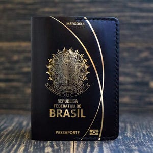 Lederhülle für den brasilianischen Pass, Halter für den Pass eines Landes, Passetui, Reisegeschenk, Geburtstagsgeschenk, Passveranstalter
