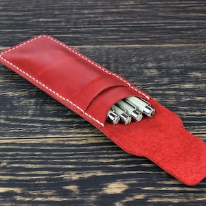 Leather pencil case, Personalization gift, Leather pen case, Pencil holder, Pencil pouch, Leather pen holder