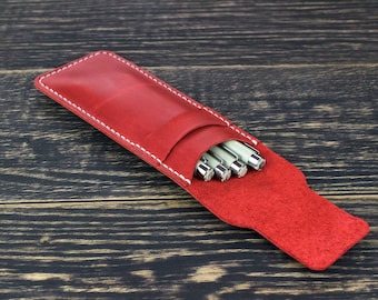 Leather pencil case, Personalization gift, Leather pen case, Pencil holder, Pencil pouch, Leather pen holder