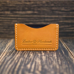 Porta-cartões minimalista, Presente personalizado, Carteira com bolso frontal, Carteira minimalista, Porta-cartões de couro, Porta-cartões de crédito