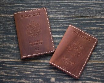 Étui de passeport en cuir Porte-passeport en cuir, couverture de passeport, portefeuille de passeport, cadeau de voyage, cadeau d’envie de voyager, cadeau de voyageur