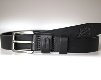 Men's leather belt handmade, Black leather belt, Anniversary gift, Custom leather belt, Unisex leather belt