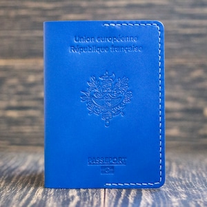 Passport holder for your country, Leather passport cover for France, birthday gift, passport organizer, passport cover, passport wallet