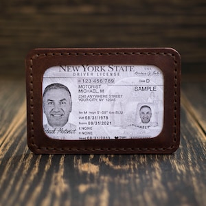 Monedero minimalista, Regalo personalizado, Portaidentes de cuero, Monedero de bolsillo delantero, Titular de tarjeta de identificación, Monedero pequeño, Tarjeta de identificación de licencia de conducir de titular