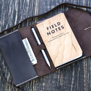 Personalization Field Notes Wallet, Leather Field Notes Cover, Notebook Pocket