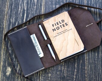 Personalizowany portfel Field Notes, skórzana okładka Field Notes, kieszeń na notatnik