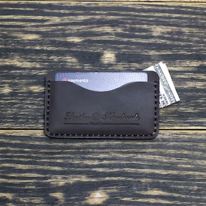 Personalização Porta cartão de crédito em couro minimalista Carteira com bolso frontal Carteira fina