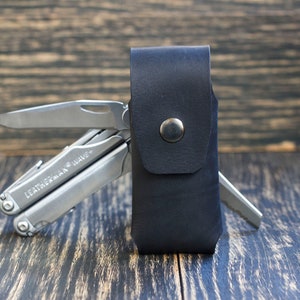 Leather knife sheath, Leatherman multitool, Personalized gift, Gift for him, Custom knife sheath, Leatherman wave case