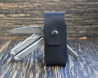 Leather knife sheath, Leatherman multitool, Personalized gift, Gift for him, Custom knife sheath, Leatherman wave case
