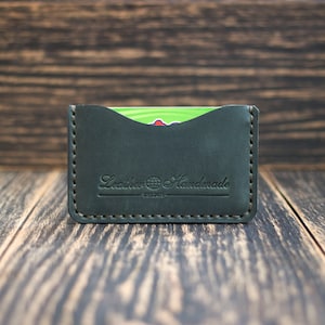 Personalisiertes Geschenk, Schlanker Kartenhalter, Kartenhalter aus Leder, Vordertasche Portemonnaie, minimalistisches Portemonnaie, Handgemachtes Portemonnaie