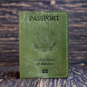 Dekking voor het paspoort van uw land, lederen paspoorthoes van het Amerikaanse wapenschild, paspoorthouder, paspoorthoes, paspoorthoes, paspoorthoes