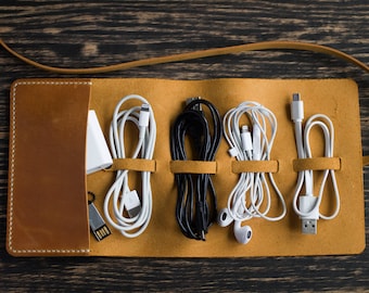 Cord organizer, Personalized gift, Cable organizer, Headphone holder, Travel accessories, Cable management