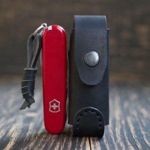 Leather knife sheath, Case for Victorinox EcoLine 91 мм Climber, Leather Pocket Knife cover, Personalized gift