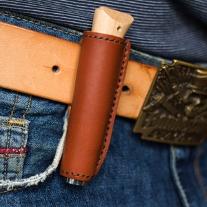 Leather knife sheath, Personalized gift, Leather sheath for Opinel No.8, Opinel belt sheath, Tourist gift, Custom knife sheath