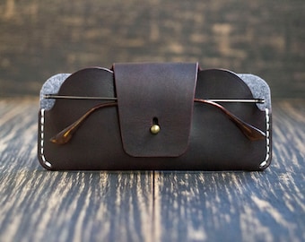 Leather glasses case Personalized leather case for glasses Eyeglass case Slim glasses case Glasses holder