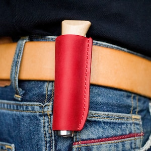 Leather personalized knife sheath Opinel No8, Personalized gift, Pocket knife holder, Opinel knife sleeve, Outdoor gear, Custom knife sheath