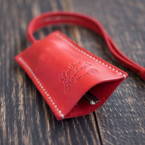 Leather key holder, Leather key pouch, Leather keychain, Key case cover, Personalized gift image 9