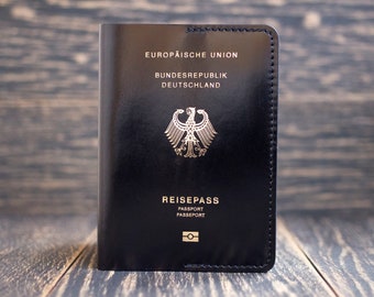 Leather passport cover for Germany, passport cover for your country, birthday gift, passport organizer, passport cover, passport wallet