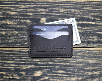 Portemonnee Lederen Personalisatie Minimalistische lederen creditcardhouder Voorzak portemonnee Slim portemonnee