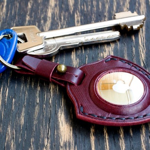 Airtag Halter aus Leder, AirTag Zubehör, AirTag Schlüsselanhänger, Personalisierte Ledertasche für Airtag, AirTag Schlüsselanhänger Kinder, Echtleder Fall