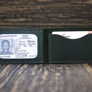 Titular de la tarjeta de identificación, Regalo personalizado, Billetera de bolsillo frontal, Billetera minimalista, Tarjetero de cuero, Licencia de conducir, Billetera pequeña