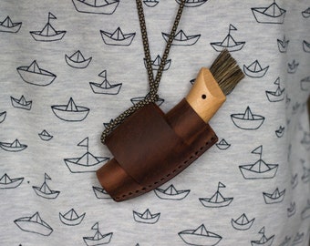 Leather knife sheath, Personalized gift, Opinel Knife Sheath, Mushroom hunting, Opinel Belt Sheath, Opinel mushroom