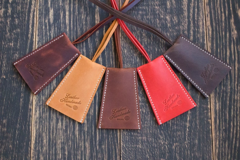 Leather key holder, Leather key pouch, Leather keychain, Key case cover, Personalized gift image 2