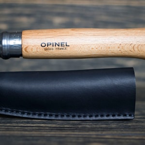 Leather belt sheath for Opinel knife No.12, Personalized gift, Pocket Knife Holder for Camping, Hunting, Fishing, and Picnics