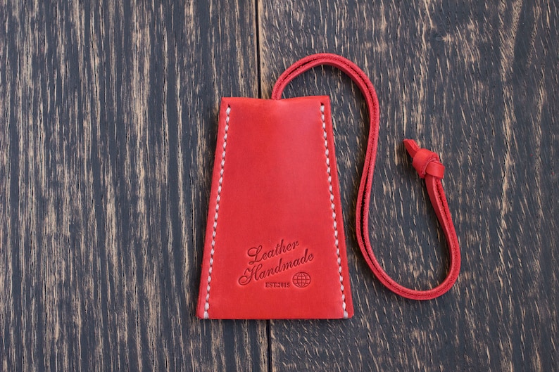 Leather key holder, Leather key pouch, Leather keychain, Key case cover, Personalized gift image 4