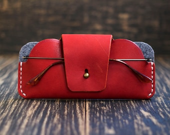 Regalo personalizado, Estuche de cuero para gafas, Estuche de cuero personalizado para gafas, Estuche para gafas, Estuche fino para gafas, Porta gafas