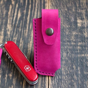 Leather knife sheath, Case for Victorinox EcoLine 91 мм Climber, Engraved gift, Personalized gift, Tourist gift, Case for pocket knife