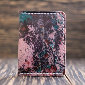 Porta-cartões de identificação, Presente personalizado, Estojo para cartão de visita, Carteira para cartão de crédito, Estojo para identificação, Carteira com bolso frontal, Capa pintada em uma única cópia