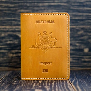 Australien Passport Cover, Reisebrieftasche, Passhalter, Passhülle, Lederpass, Geschenk für sie, Geschenk für ihn, Reisezubehör