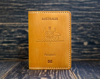 Australia Passport Cover, Travel wallet, Passport holder, Passport cover, Leather passport, Gift for her, Gift for him, Travel accessories