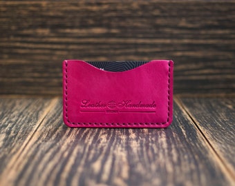 Cadeau personnalisé, Portefeuille minimaliste, Porte-carte en cuir, Portefeuille de poche avant, Porte-carte slim