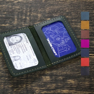 Hoes voor rijbewijs en ID-houder, dunne leren tas voor ID-kaart, cadeau voor de bestuurder