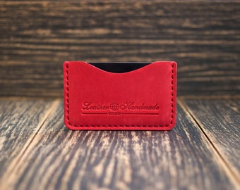 Portefeuille minimaliste, Porte-carte de crédit, Cadeau personnalisé, Portefeuille de poche avant, Porte-carte en cuir, Portefeuille de carte mince