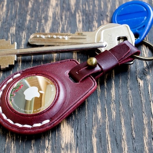 AirTag-Schlüsselanhänger, Leder-Airtag-Halter, personalisierte Ledertasche für airtag, AirTag-Zubehör, AirTag-Schlüsselanhänger für Kinder, echtes Lederetui